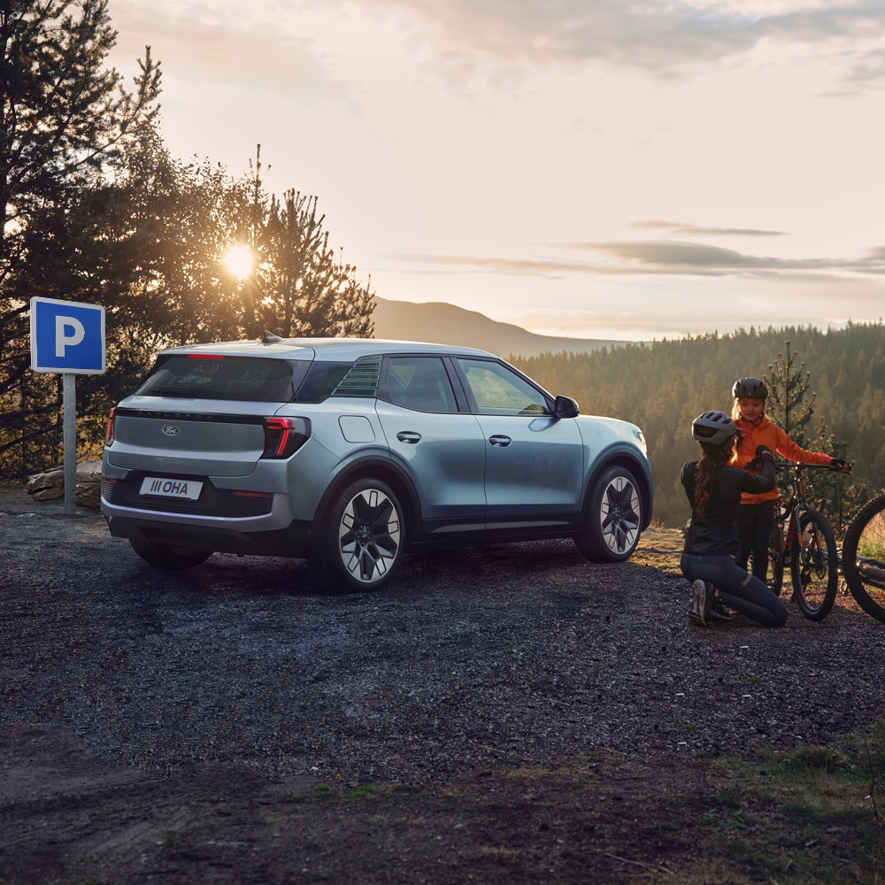 New All-Electric Ford Explorer parked in the wild