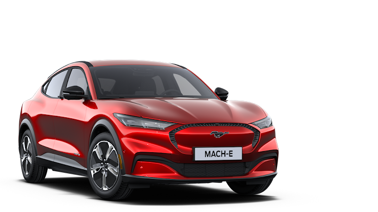 Ford Mustang Mach-E rouge, vue de face