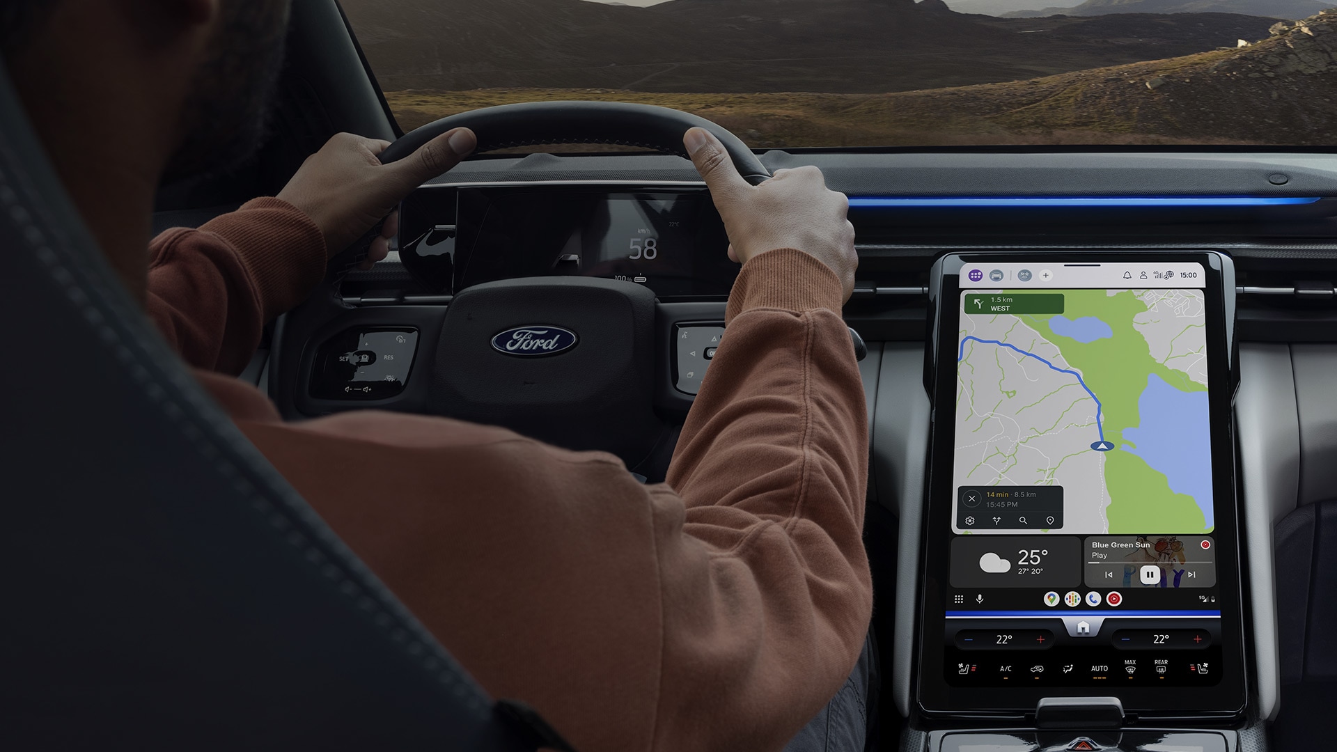 New All-Electric Ford Explorer interior with touchscreen