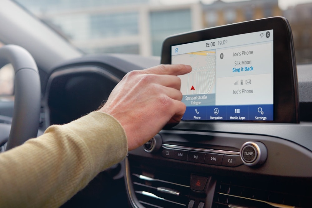 Habitacle Ford avec vue rapprochée sur SYNC 3