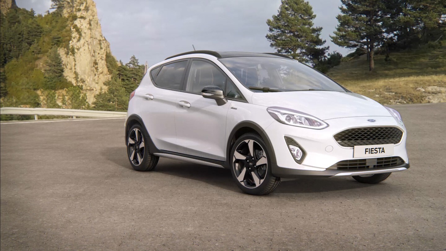 Ford Fiesta Active white parked
