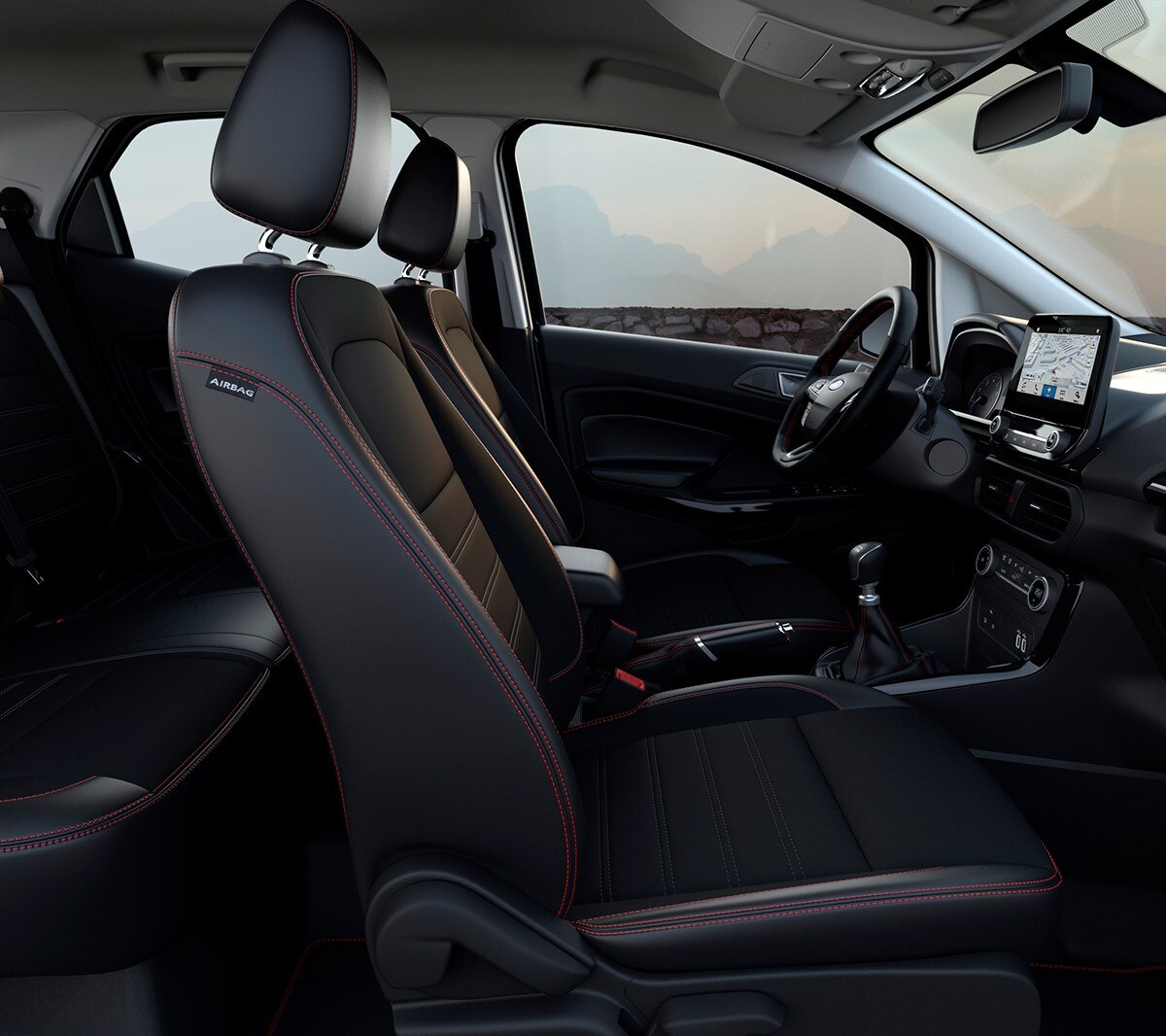 New Ford EcoSport interior close up front seats