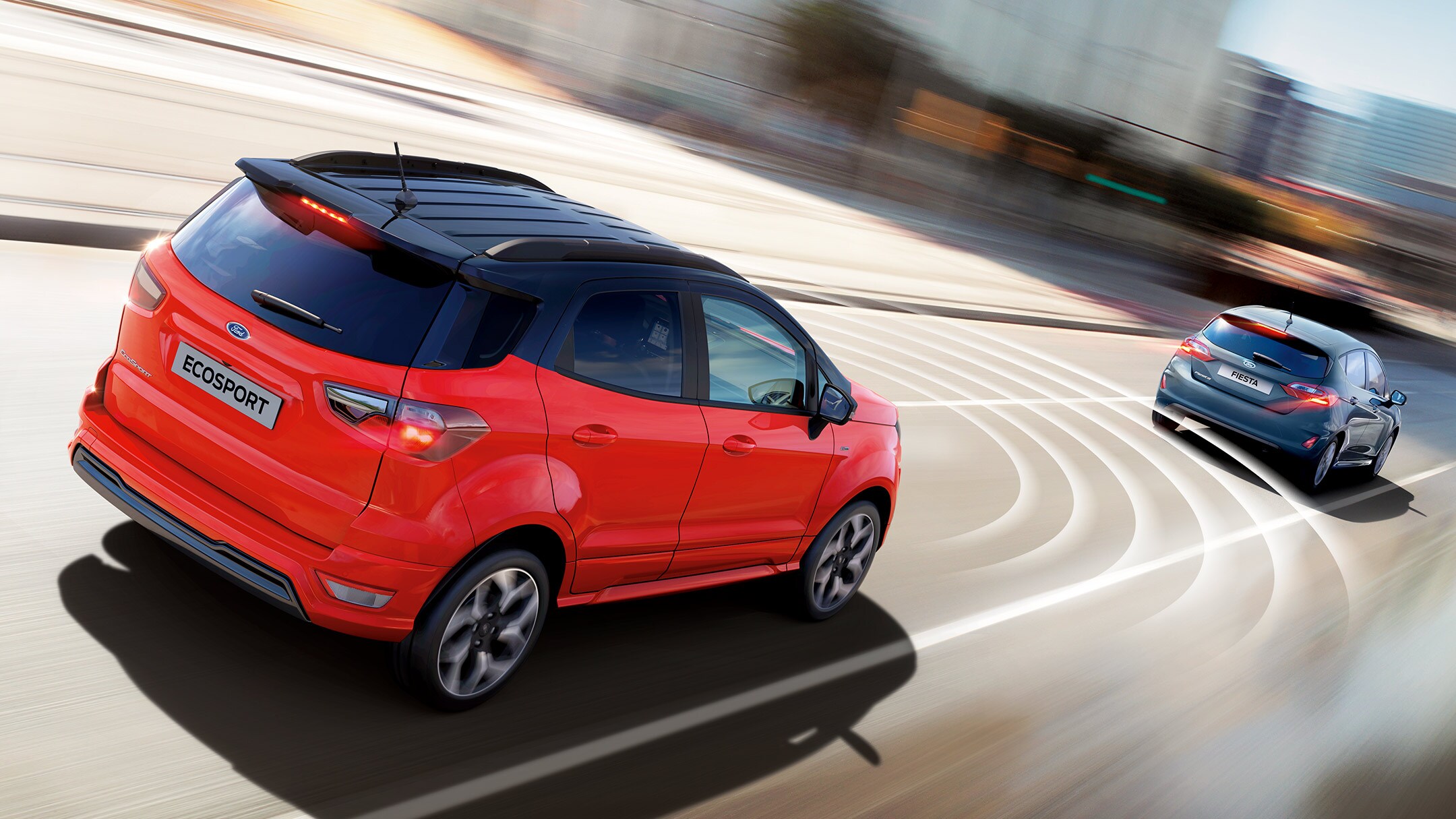 New Red Ford EcoSport alarm system