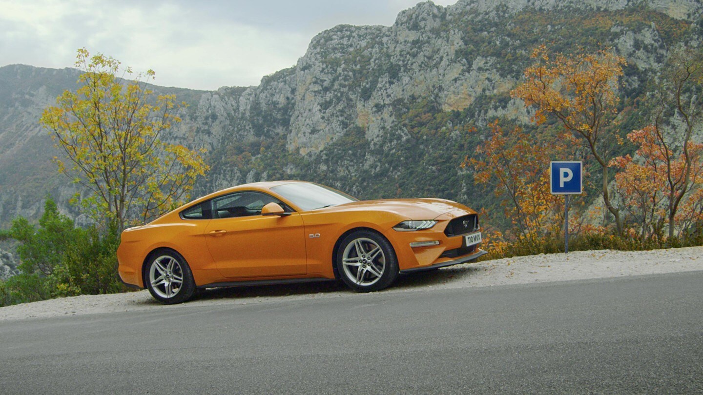 La Ford Mustang en montée. 