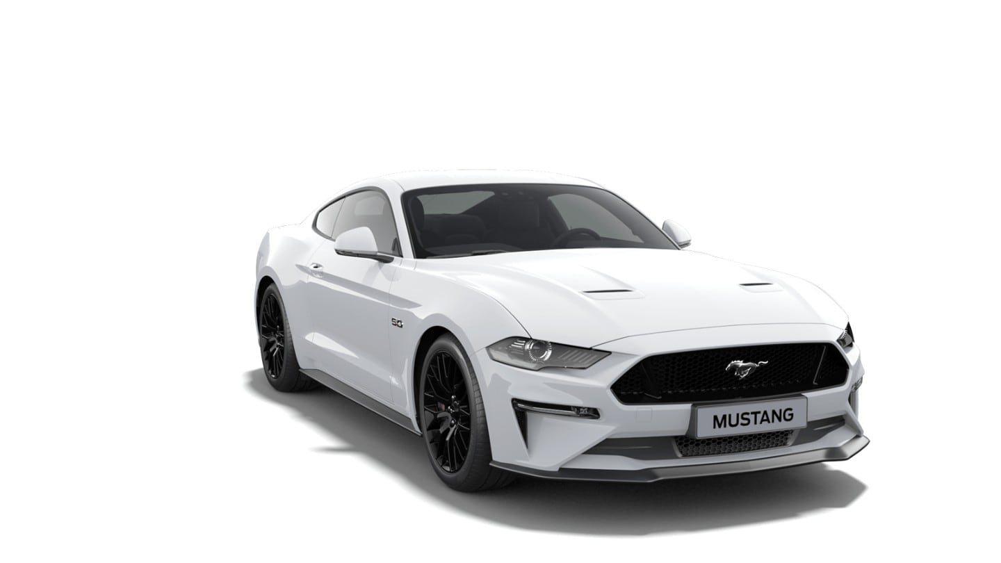 Vue avant ¾ de la Ford Mustang GT.