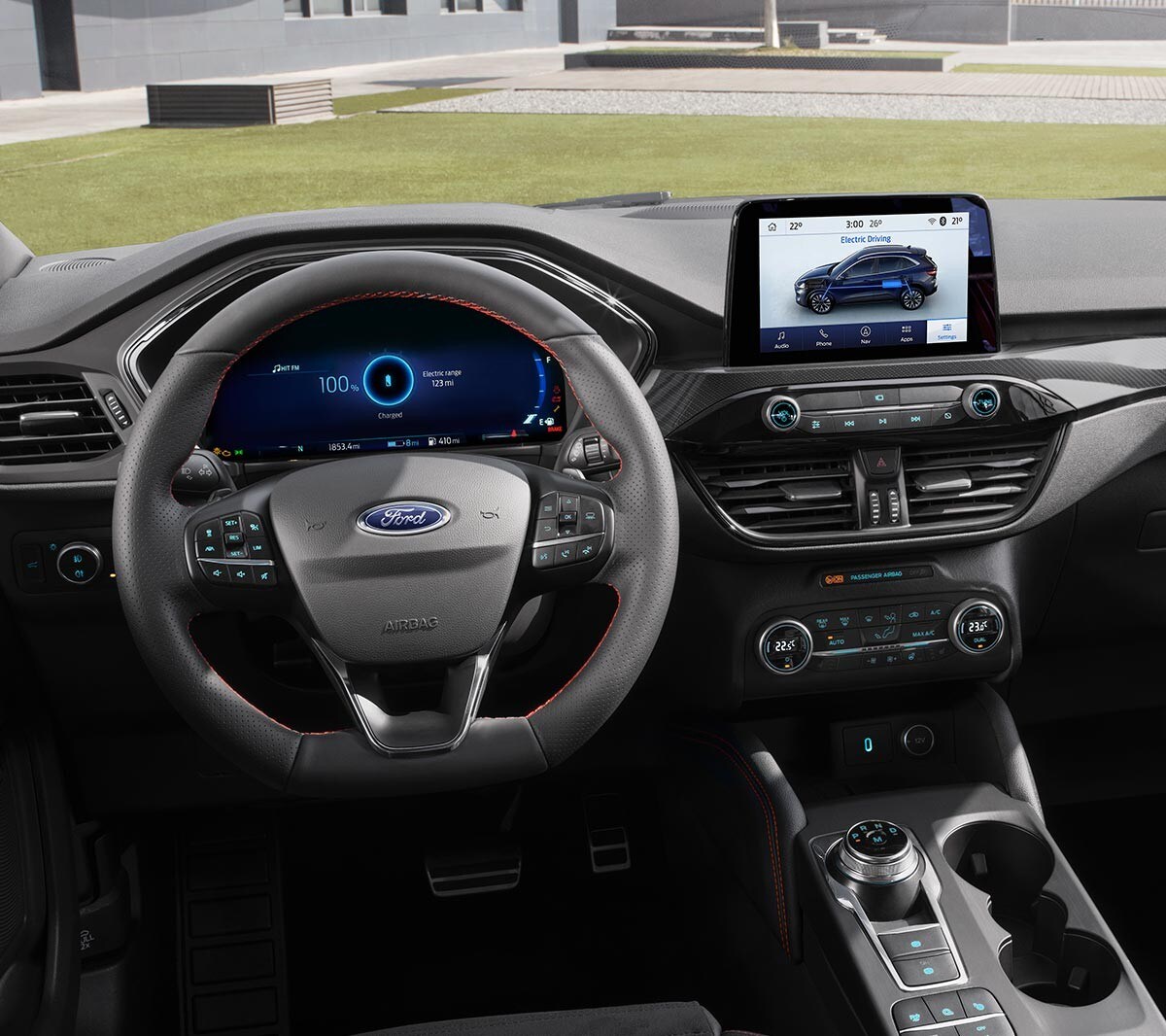 Le volant et le système SYNC 3 du Nouveau Ford Kuga ST-Line X.