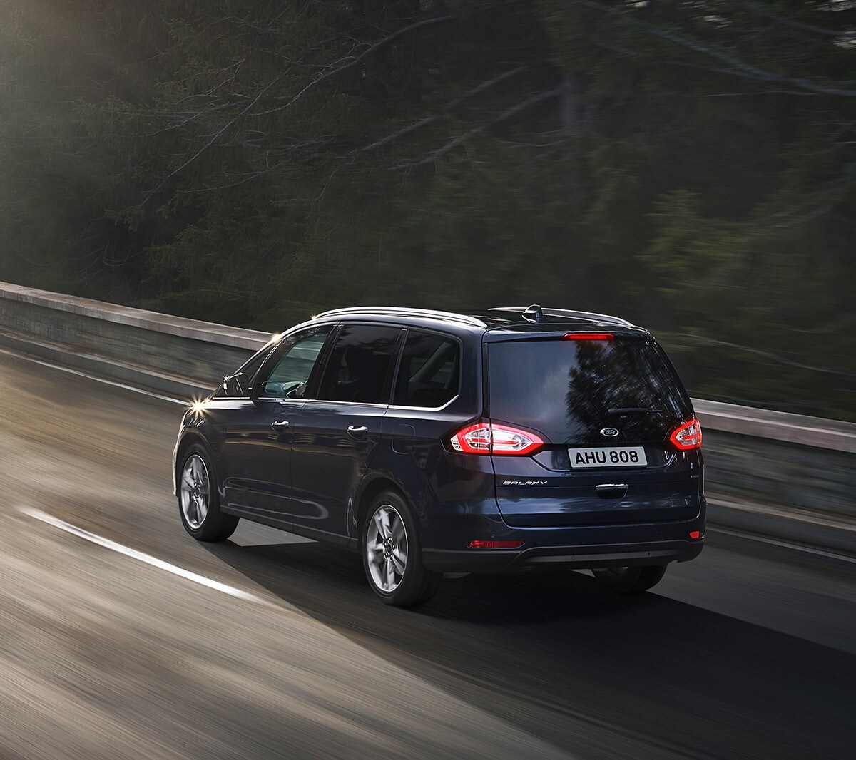 Ford Galaxy rear three quarter view in motion