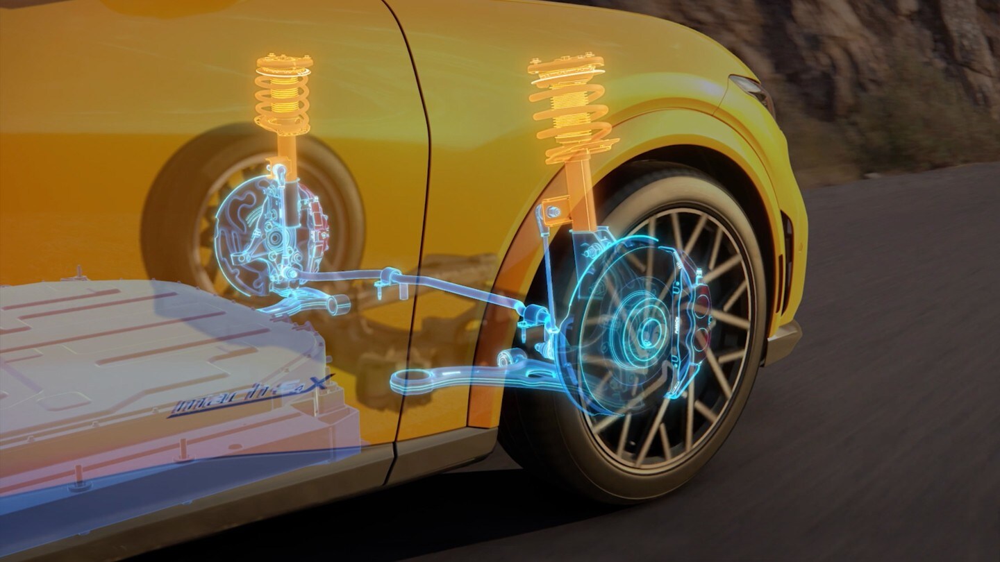 Illustration des suspensions Magneride de la Mustang Mach-E GT