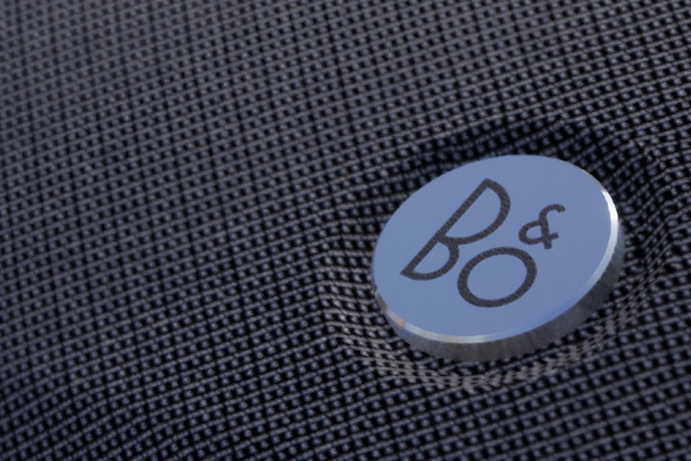 A close up on a Bang & Olufsen branded detail in the Ford Bronco interior.