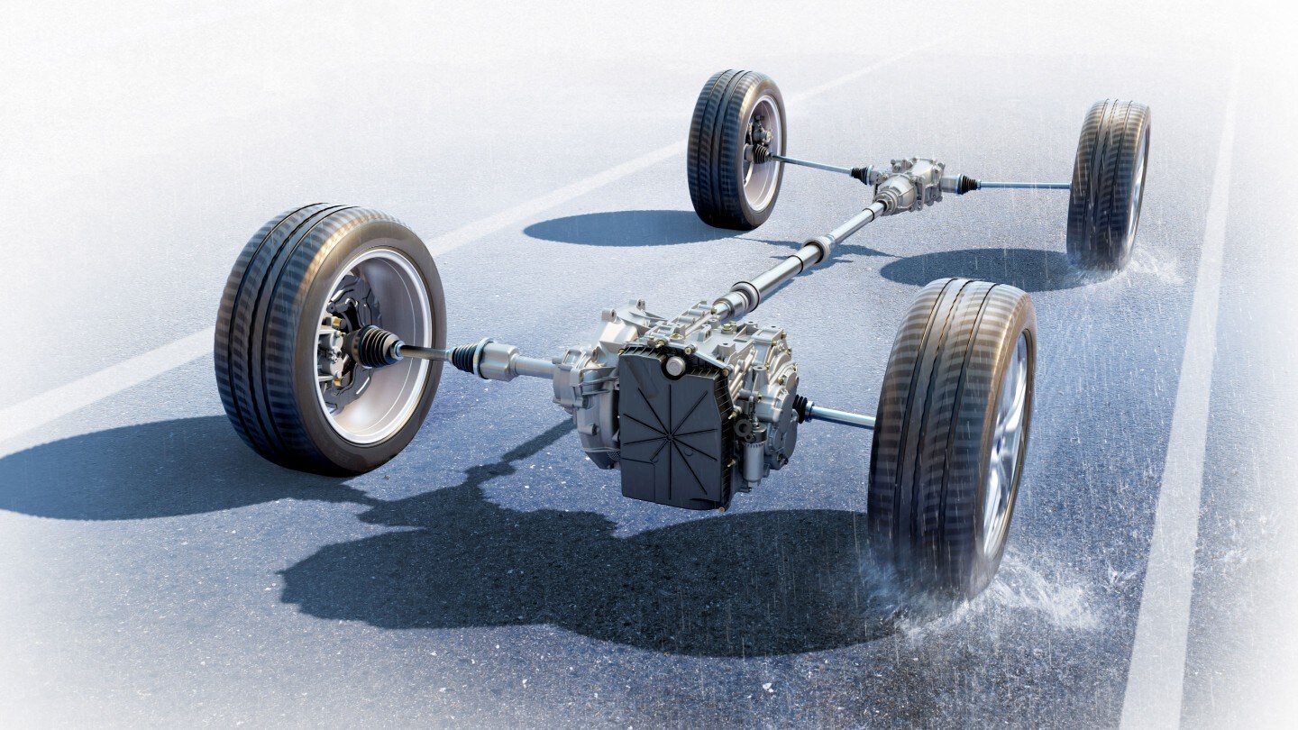 Frame showing the interior structure and how the All-Wheel Drive balances