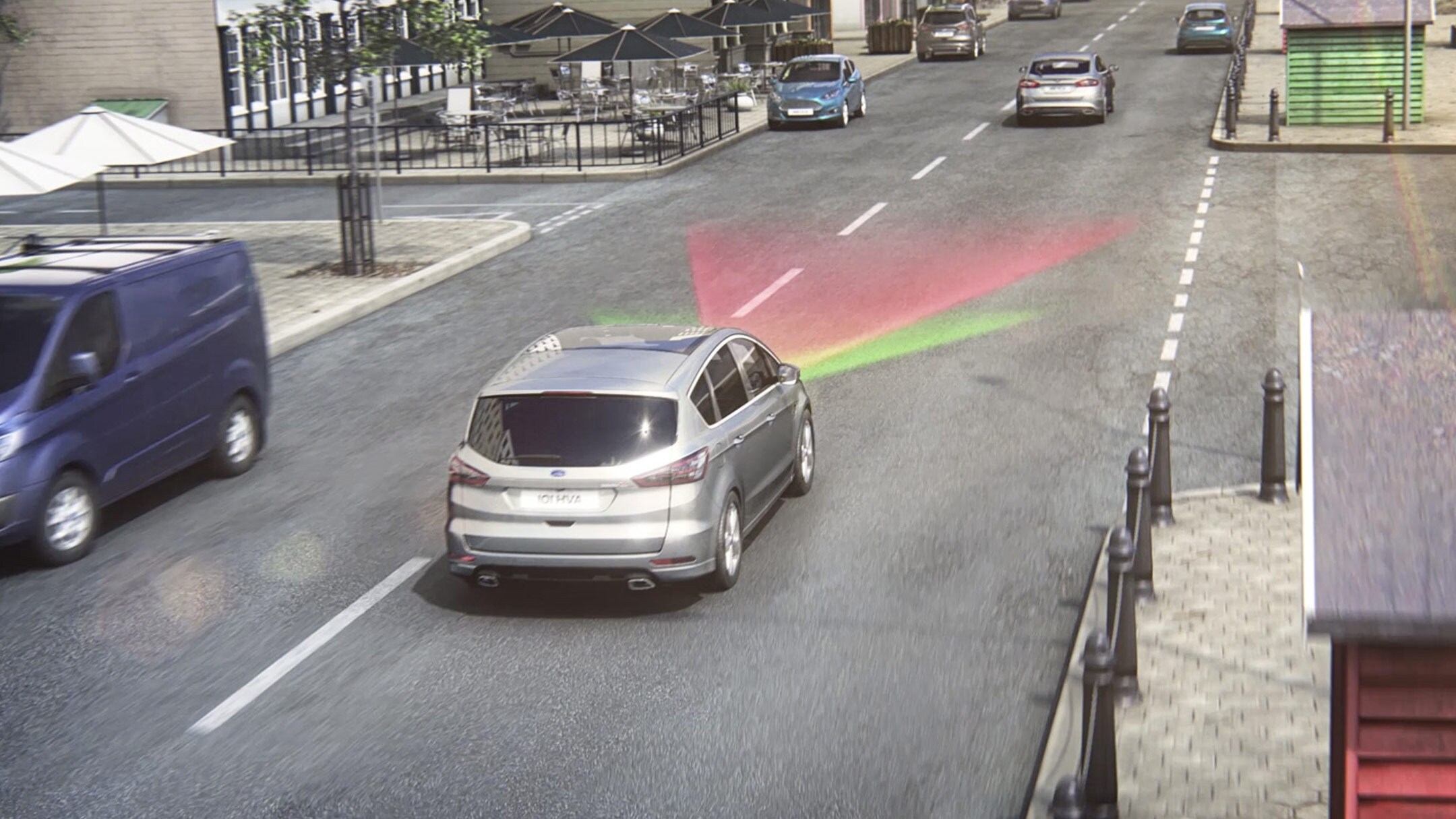 Ford Galaxy trailing another car with Adaptive Cruise Control