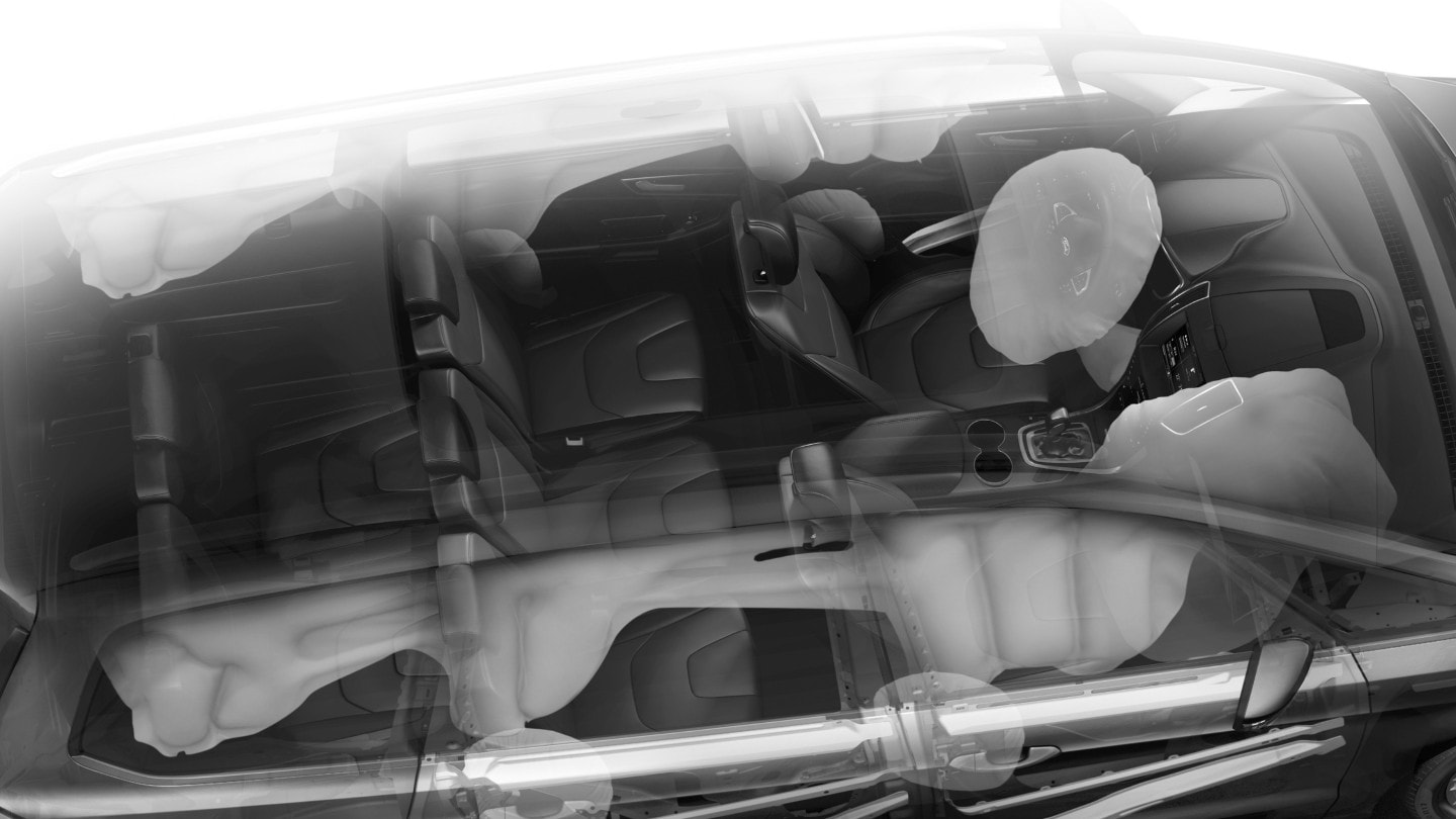 Ford Galaxy interior top view of the airbags