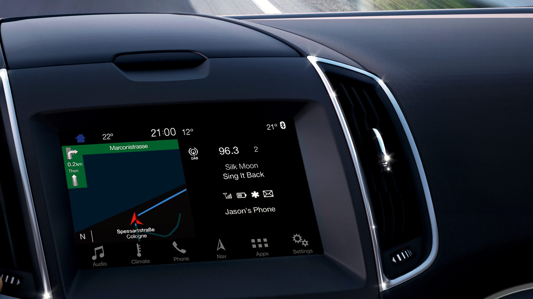 Ford SYNC 3 detail on the touchscreen