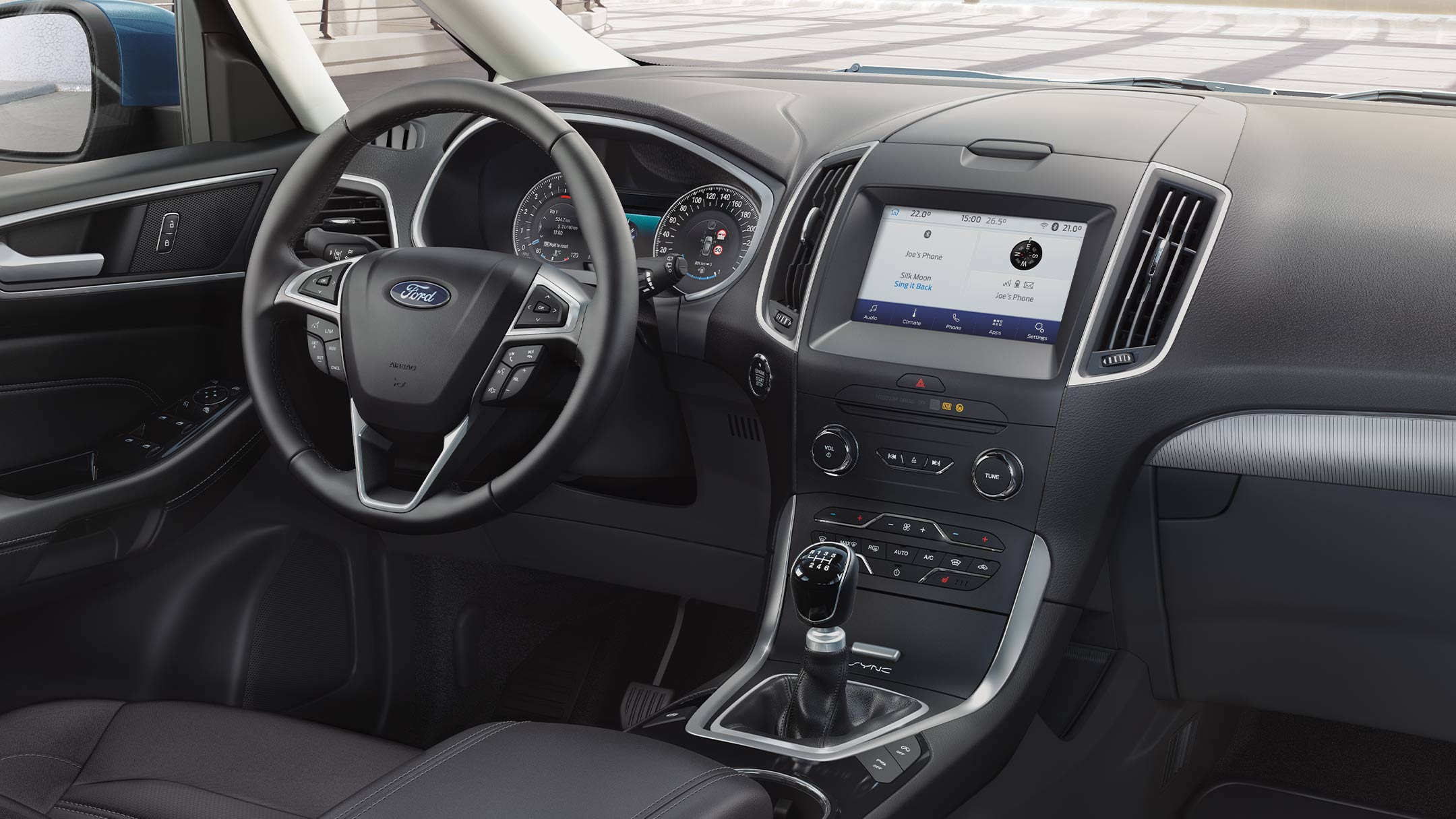 Ford Galaxy view on the driver's seat from passenger's position