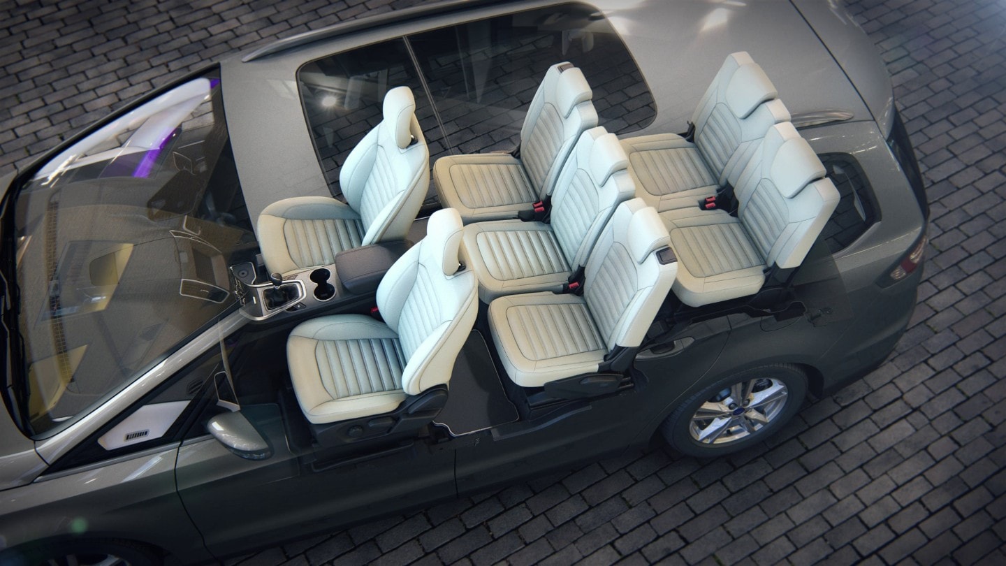 Ford Galaxy from bird's perspective showing interior