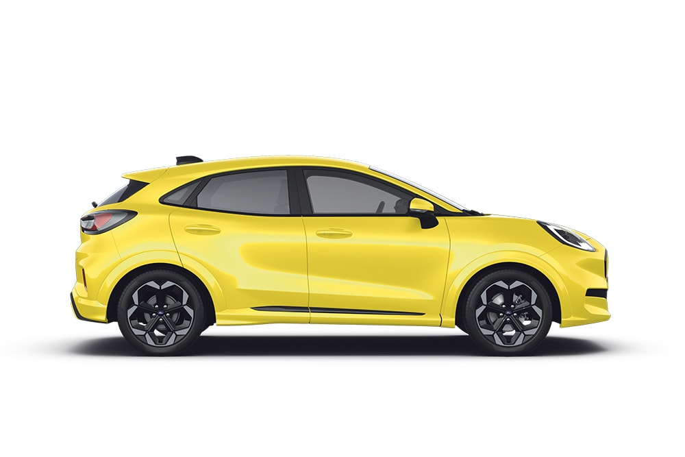 Ford Puma Gen-E jaune, de la gamme SUV Ford.