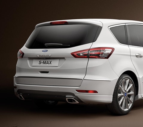 White Ford S-MAX Vignale rear view of the car