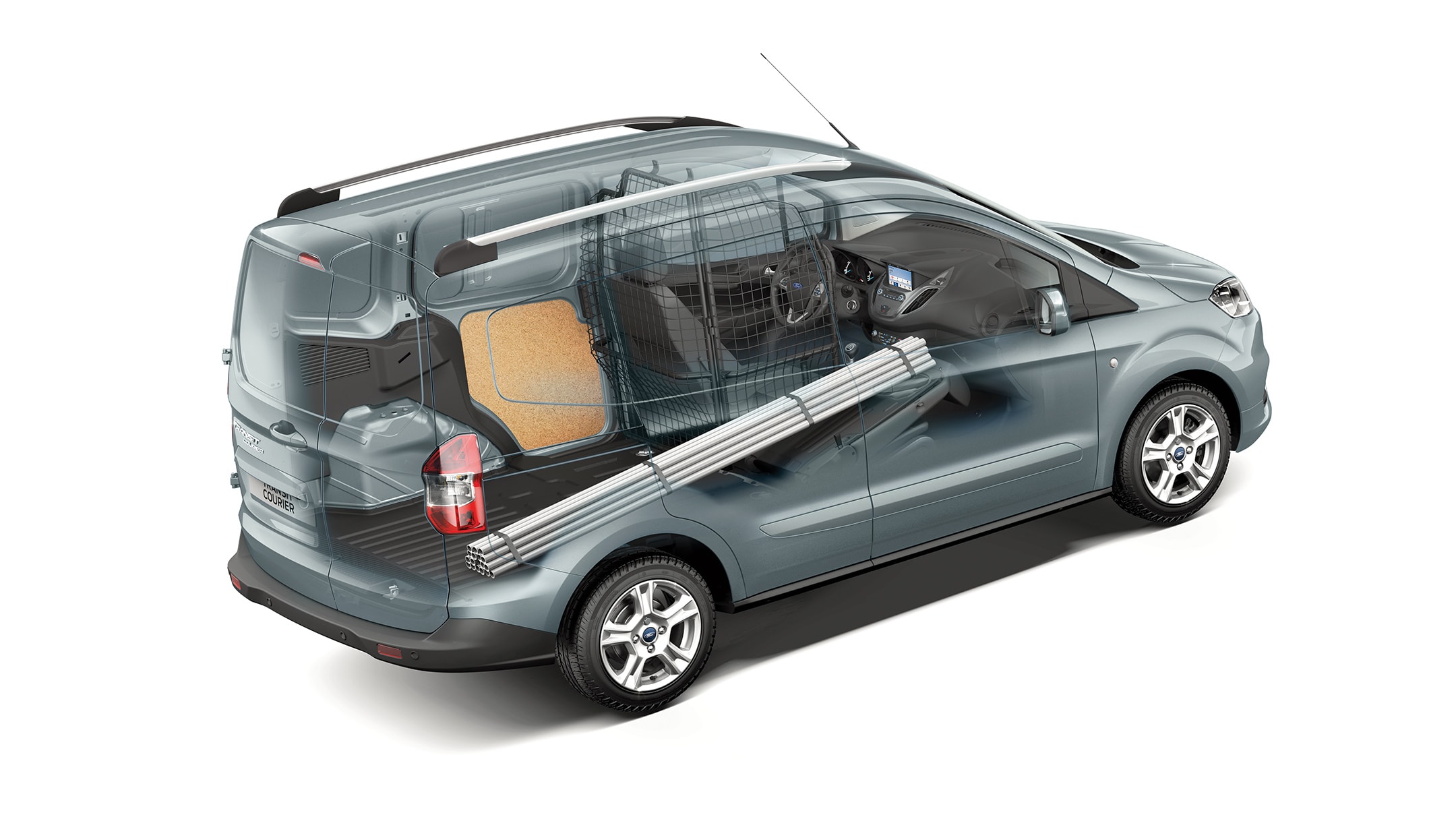 Cloison rabattable du Ford Transit Courier
