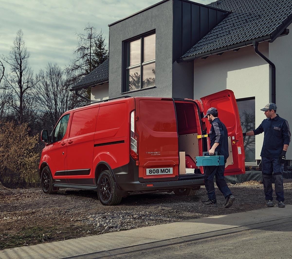 Espace de chargement arrière du Ford Transit Custom Trail