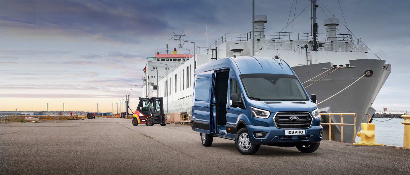 blue ford transit van