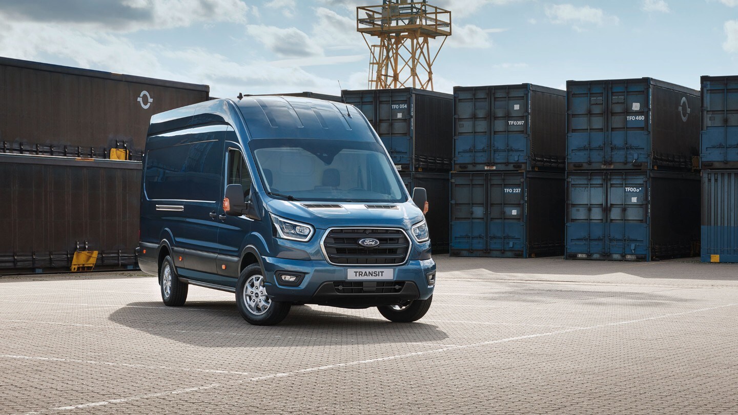 blue ford transit van