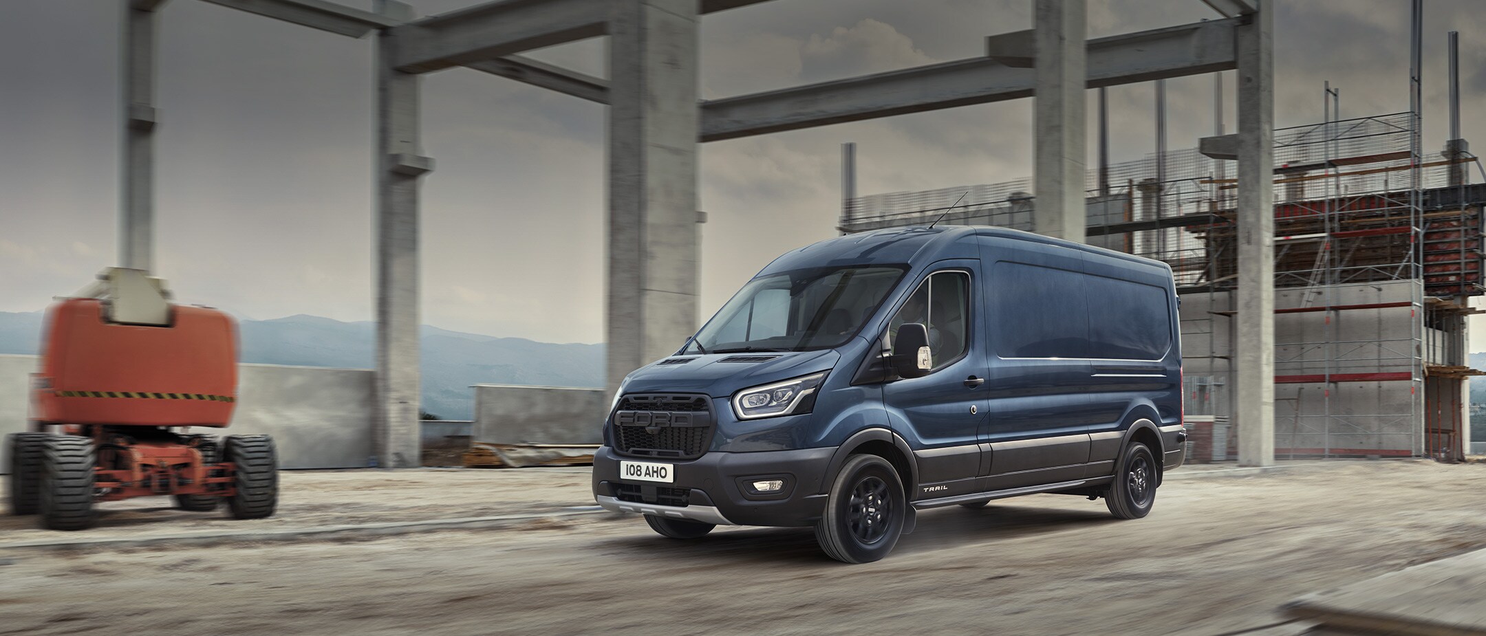 blue ford transit van