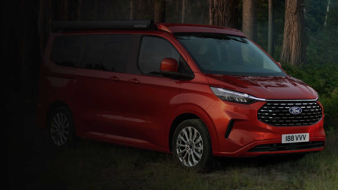 All- new Ford Transit Custom Nugget parked in forest
