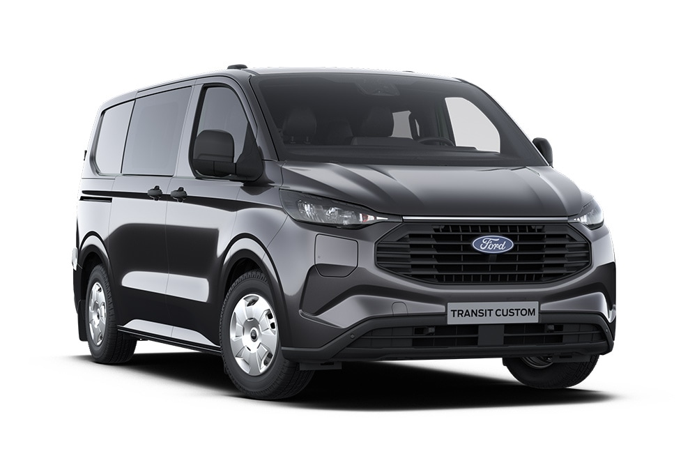 Fourgon Trend Ford Transit Custom double cabine gris anthracite. 