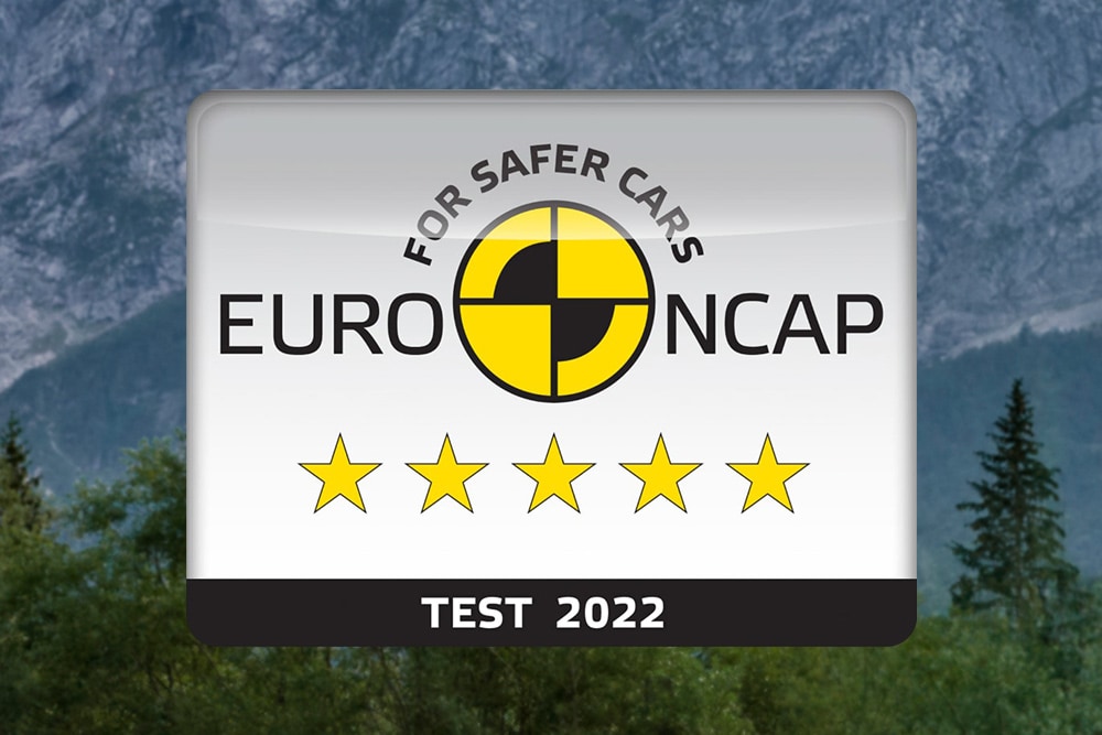 Badge de cote sécurité Euro NCAP 5 étoiles pour le Ford Ranger, testé en 2022.