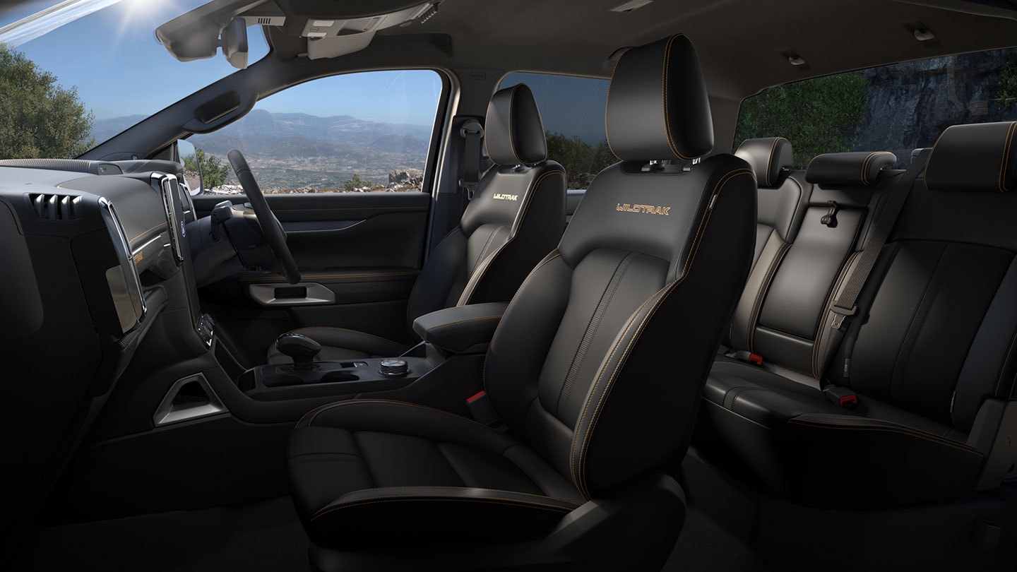 Intérieur d’un Ford Ranger Double Cabine.