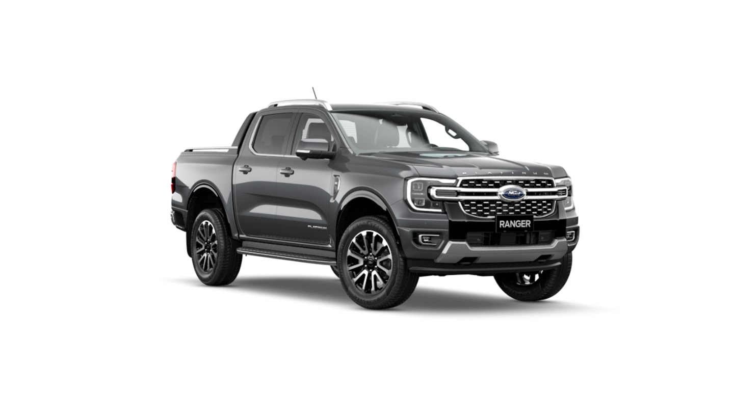 All-New Ranger Platinum in carbonised grey 3/4 front view