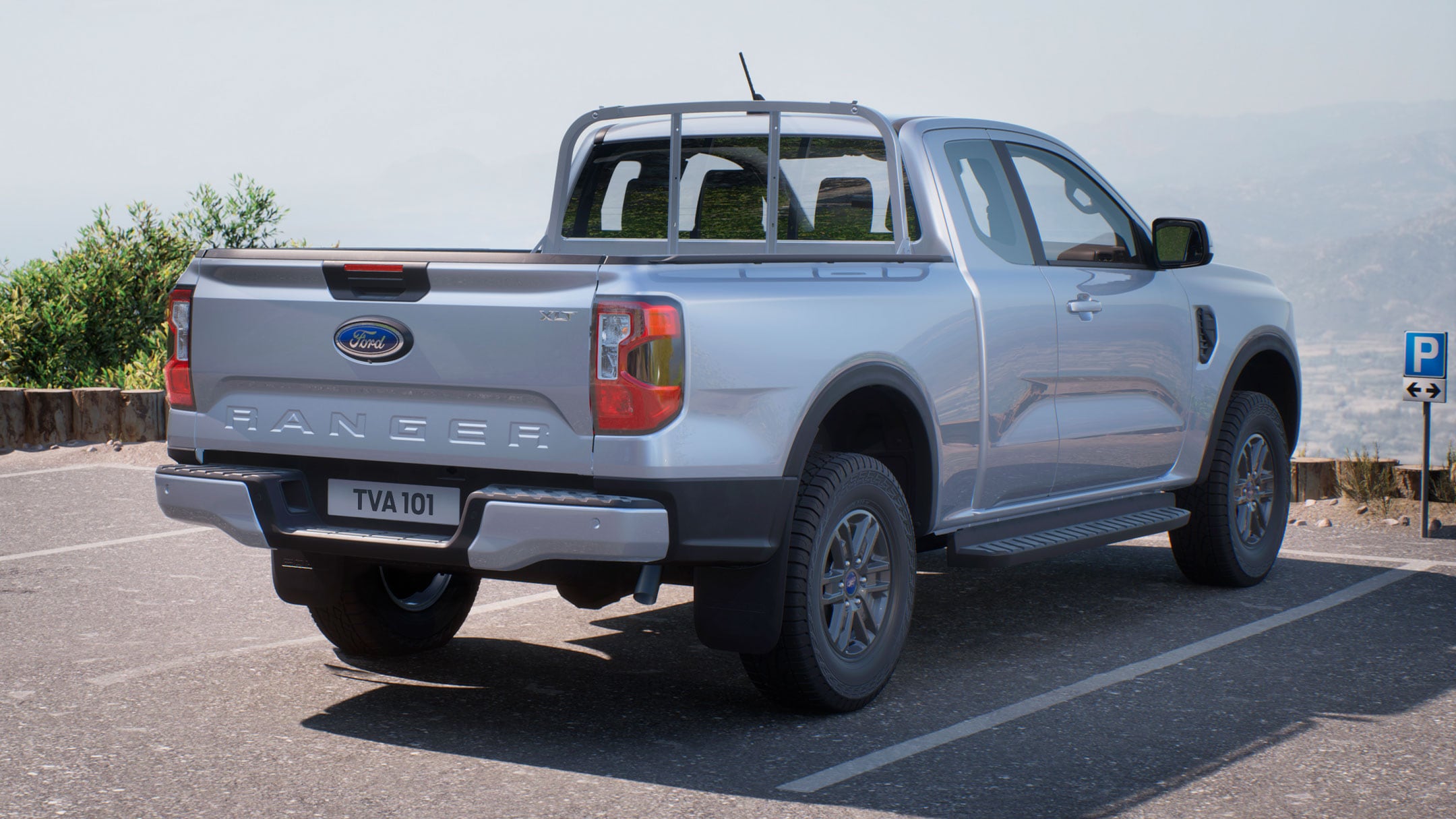 All-New Ranger in Moondust Silver 3/4 rear view