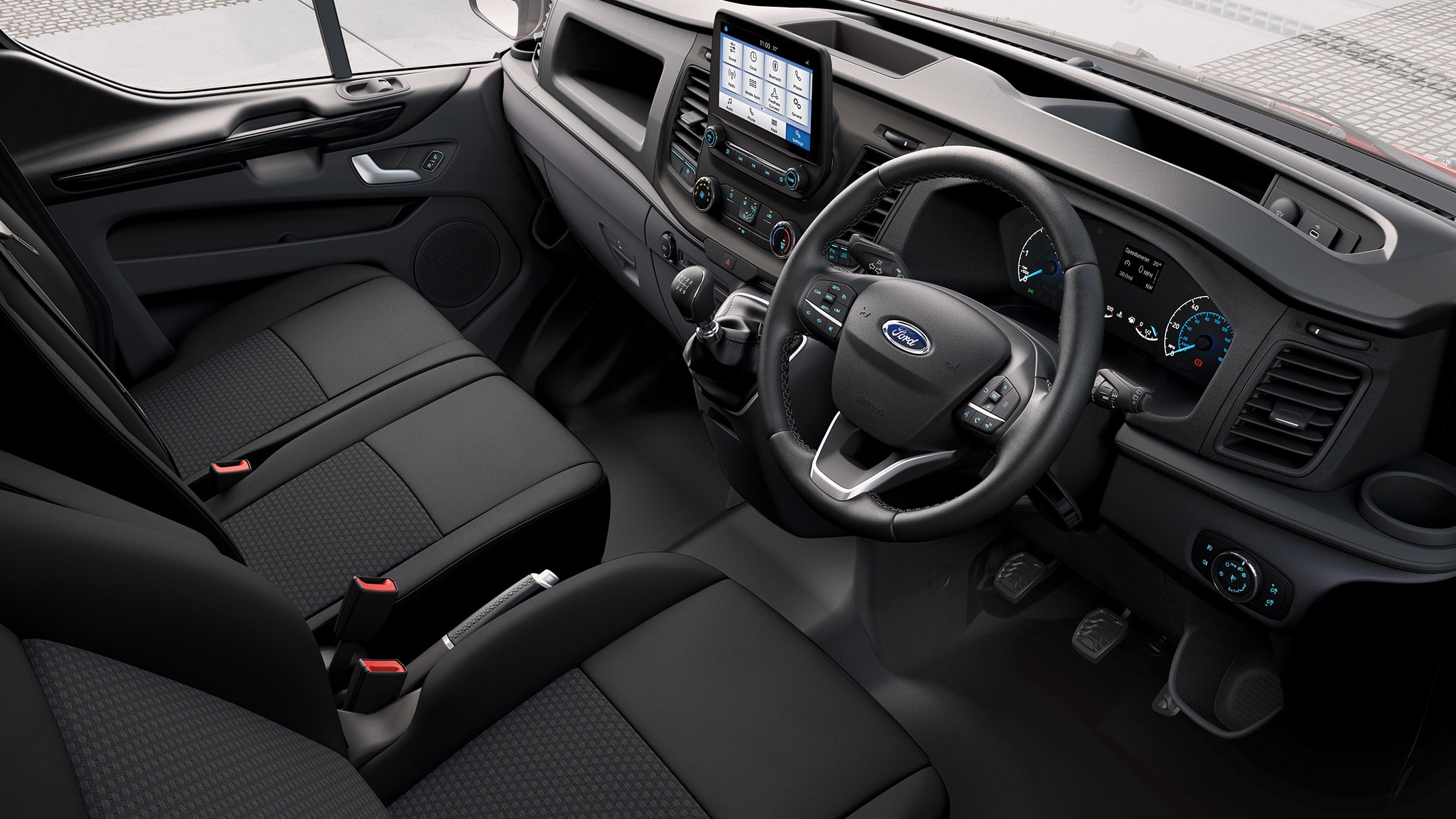 Intérieur du Ford Transit Châssis Double Cabine