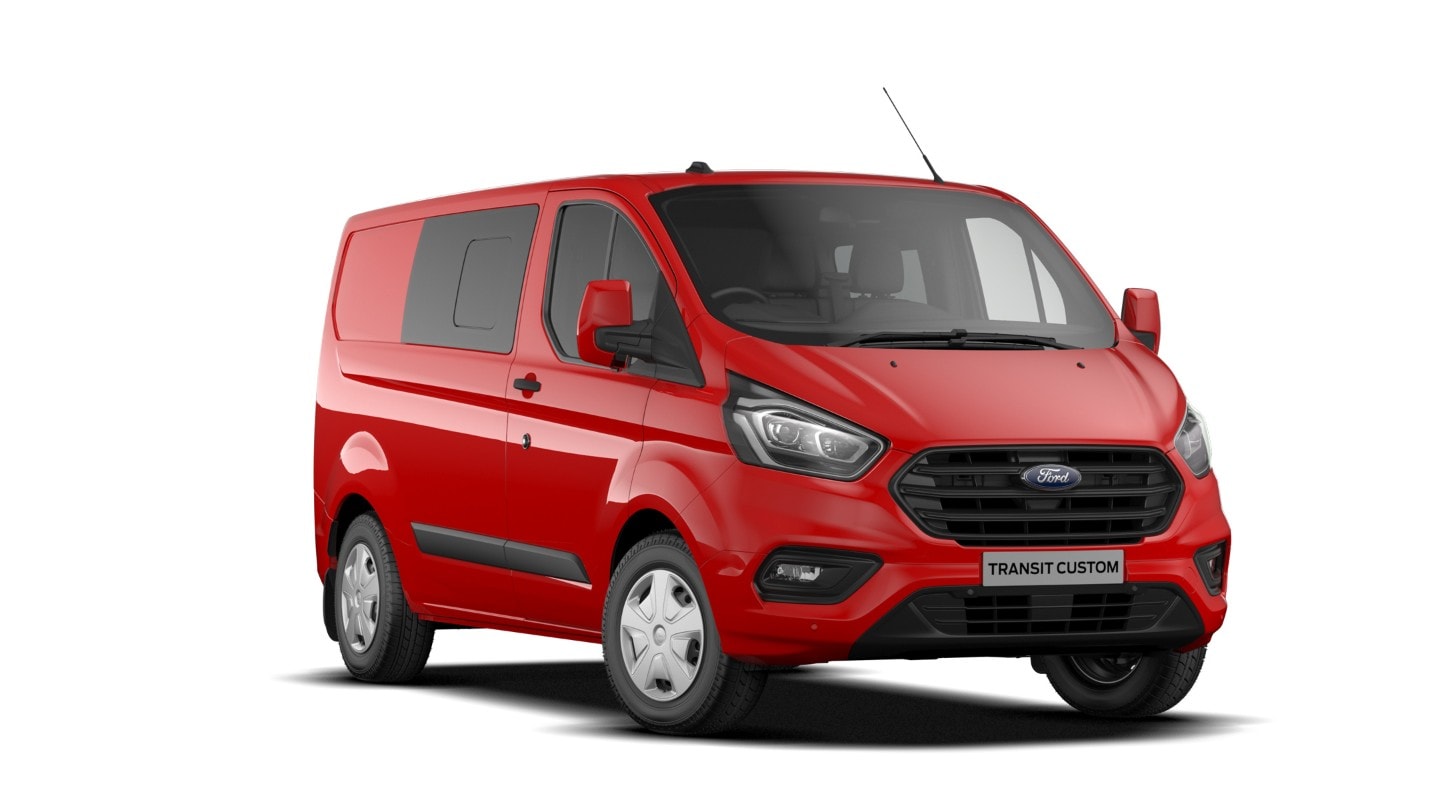 Ford Transit Custom Cabine Approfondie en Rouge Racing