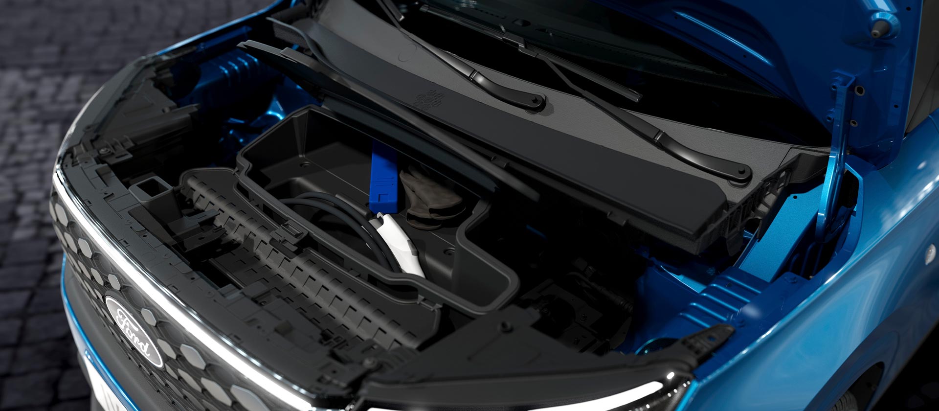 Ford E-Transit Courier Détail du coffre avant