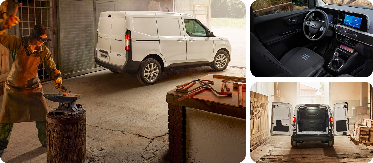 Collage de visuels Ford Transit Courier
