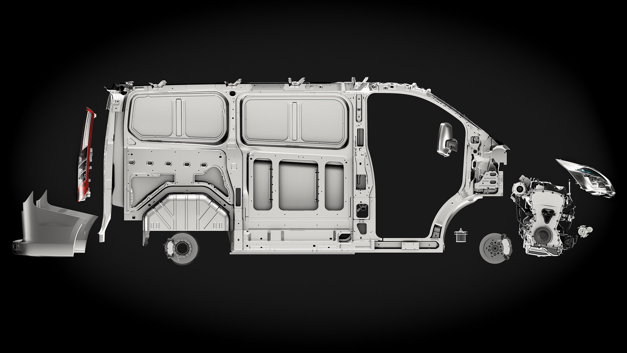 Carrosserie du Ford Transit Custom 